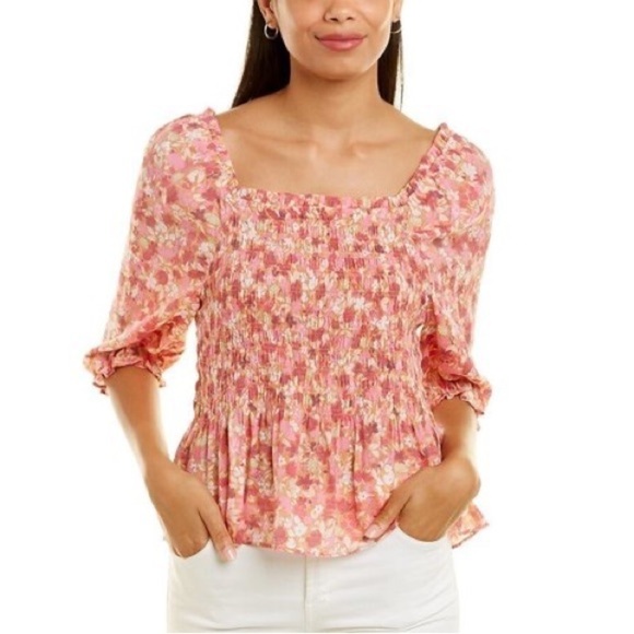 Nanette by Nanette Lepore | Floral Square Neck Off-The-Shoulder Stretch Top - Picture 1 of 6